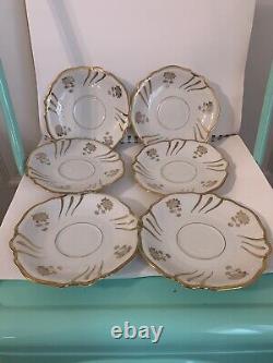 Vintage Rosenthal Kronach-Germany Ivory Gold Daisy Tea Cups & Saucers