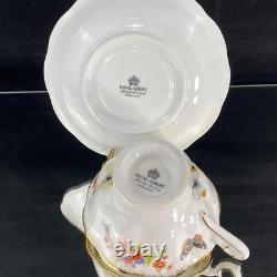 Vintage Royal Albert Bone China England BUTTERFLIES Heavy Gold Cup & Saucer