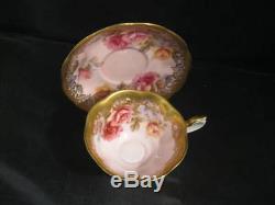 Vintage Royal Albert Tea Cup & Saucer Set Portrait Series, Roses Gold Mint Cond