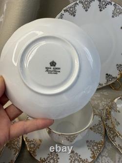 Vintage Royal Albert Tea Set 1950s-60s 6 Cups Plates Bone China Gold