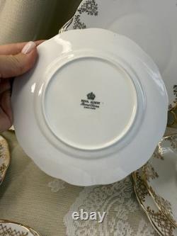 Vintage Royal Albert Tea Set 1950s-60s 6 Cups Plates Bone China Gold