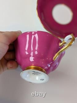 Vintage Royal Albert Teacups & Saucers Set 4 Rare Brights Avon Shaped Gold