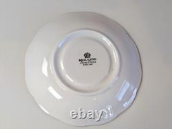 Vintage Royal Albert Teacups & Saucers Set 4 Rare Brights Avon Shaped Gold