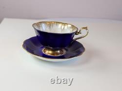 Vintage Royal Albert Teacups & Saucers Set 4 Rare Brights Avon Shaped Gold