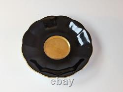 Vintage Royal Albert Teacups & Saucers Set 4 Rare Brights Avon Shaped Gold