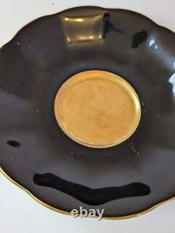 Vintage Royal Albert Teacups & Saucers Set 4 Rare Brights Avon Shaped Gold