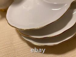 Vintage Royal Albert Val D'Or Tea Cups, saucers & Snack Plates White Gold Trim