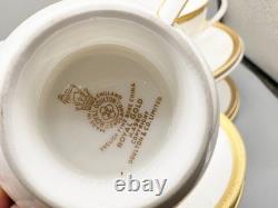 Vintage Royal Doulton Royal Gold Bone China Gilt Teacups Saucers Plate Trio X6