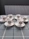 Vintage Royal Tara Claddagh 6 Tea Cups & 6 Saucers With Gold Trim