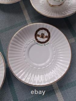 Vintage Royal Tara Claddagh 6 Tea Cups & 6 Saucers with Gold Trim