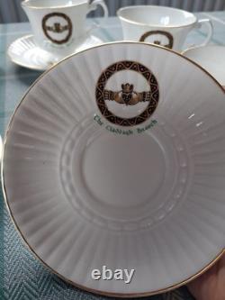 Vintage Royal Tara Claddagh 6 Tea Cups & 6 Saucers with Gold Trim