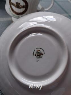 Vintage Royal Tara Claddagh 6 Tea Cups & 6 Saucers with Gold Trim