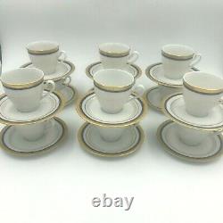 Vintage Scherzer Bavaria Demitasse Set of 12 Cups Saucers Blue Gold Encrusted SH