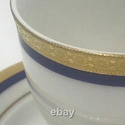 Vintage Scherzer Bavaria Demitasse Set of 12 Cups Saucers Blue Gold Encrusted SH
