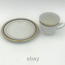 Vintage Scherzer Bavaria Demitasse Set of 12 Cups Saucers Blue Gold Encrusted SH