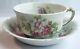 Vintage Set Of 6 Limoges France, Tea Cups & Saucers, Pink Roses, Gold Accents
