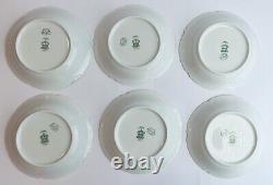 Vintage Set of 6 Limoges France, Tea Cups & Saucers, Pink Roses, Gold Accents