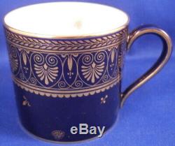 Vintage Sevres Cobalt Blue & Gold Porcelain Cup & Saucer Porzellan Tasse #2
