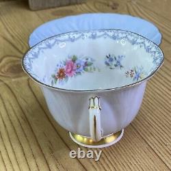 Vintage Shelley Bone China Oleander Pale Blue Floral Gold Trim Cup & Saucer