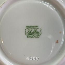 Vintage Shelley Bone China Oleander Pale Blue Floral Gold Trim Cup & Saucer