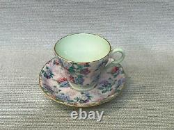 Vintage Shelley Summer Glory Chintz Cup & Saucer Set 13456/53, with Gold Rim