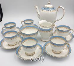Vintage Starline Coffee Set by Salisbury Fine Bone China Powder Blue & Gold