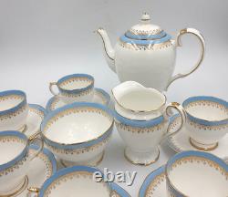Vintage Starline Coffee Set by Salisbury Fine Bone China Powder Blue & Gold