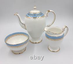 Vintage Starline Coffee Set by Salisbury Fine Bone China Powder Blue & Gold