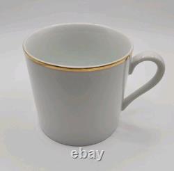Vintage Tiffany & Co. Gold Band Demitasse Cups & Saucers Pair