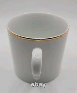 Vintage Tiffany & Co. Gold Band Demitasse Cups & Saucers Pair