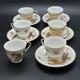 Vintage Victoria China Dragon Demitasse Set 5 Cups Saucers Gold Hand Painted