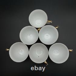 Vintage Victoria China Dragon Demitasse Set 5 Cups Saucers Gold Hand Painted
