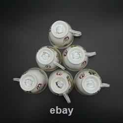 Vintage Victoria China Dragon Demitasse Set 5 Cups Saucers Gold Hand Painted
