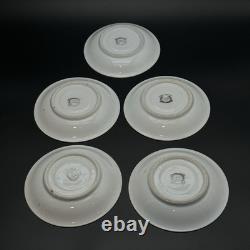 Vintage Victoria China Dragon Demitasse Set 5 Cups Saucers Gold Hand Painted