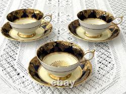 Vintage, three sets of Paragon FBC Double Royal Warrant Medallion Cups & Saucers