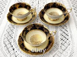 Vintage, three sets of Paragon FBC Double Royal Warrant Medallion Cups & Saucers