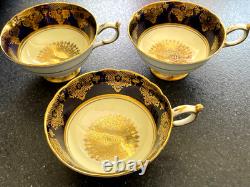 Vintage, three sets of Paragon FBC Double Royal Warrant Medallion Cups & Saucers