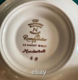 Vintageoriginalset Of 2cups & Saucerswaldershof Bavariarosencavalier22k