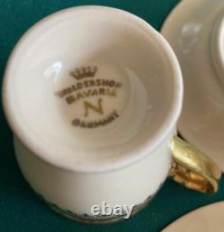 Vintageoriginalset Of 2cups & Saucerswaldershof Bavariarosencavalier22k