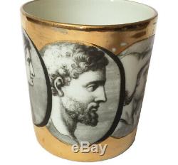 Vtg'60's Piero FORNASETTI Milano Cammei Oro Mug Cup Saucer / Gilded / Cameos