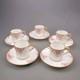 Vtg Haviland Limoges Pink Roses Gold Set Of 5 Demitasse Cups And Saucers