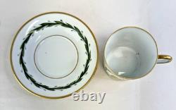 Vtg Limoges France Napoleonic Gold Eagle Porcelain Demitasse Cup & Saucer Set