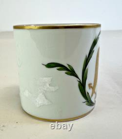 Vtg Limoges France Napoleonic Gold Eagle Porcelain Demitasse Cup & Saucer Set