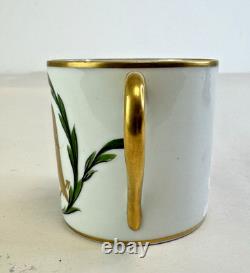 Vtg Limoges France Napoleonic Gold Eagle Porcelain Demitasse Cup & Saucer Set