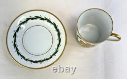 Vtg Limoges France Napoleonic Gold Eagle Porcelain Demitasse Cup & Saucer Set