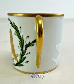 Vtg Limoges France Napoleonic Gold Eagle Porcelain Demitasse Cup & Saucer Set