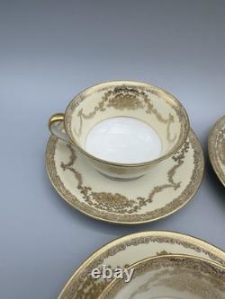 Vtg Noritake Teacup Set of 6 Cups Saucers Fine China Japan Floral Gold Queen