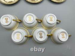 Vtg Noritake Teacup Set of 6 Cups Saucers Fine China Japan Floral Gold Queen