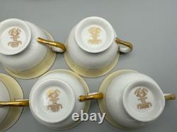 Vtg Noritake Teacup Set of 6 Cups Saucers Fine China Japan Floral Gold Queen
