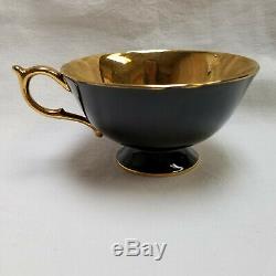 Vtg Paragon Cabbage Rose on Gold Black Tea Cup & Saucer Bone China by Appt #2